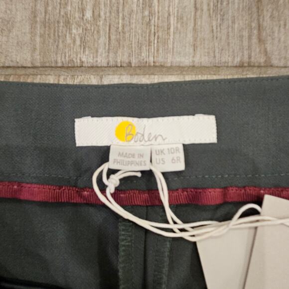 Boden Pants Womens Size 6 Bristol Side Stripe 7/8 Trouser Pine Green Crop Ankle - Picture 12 of 16